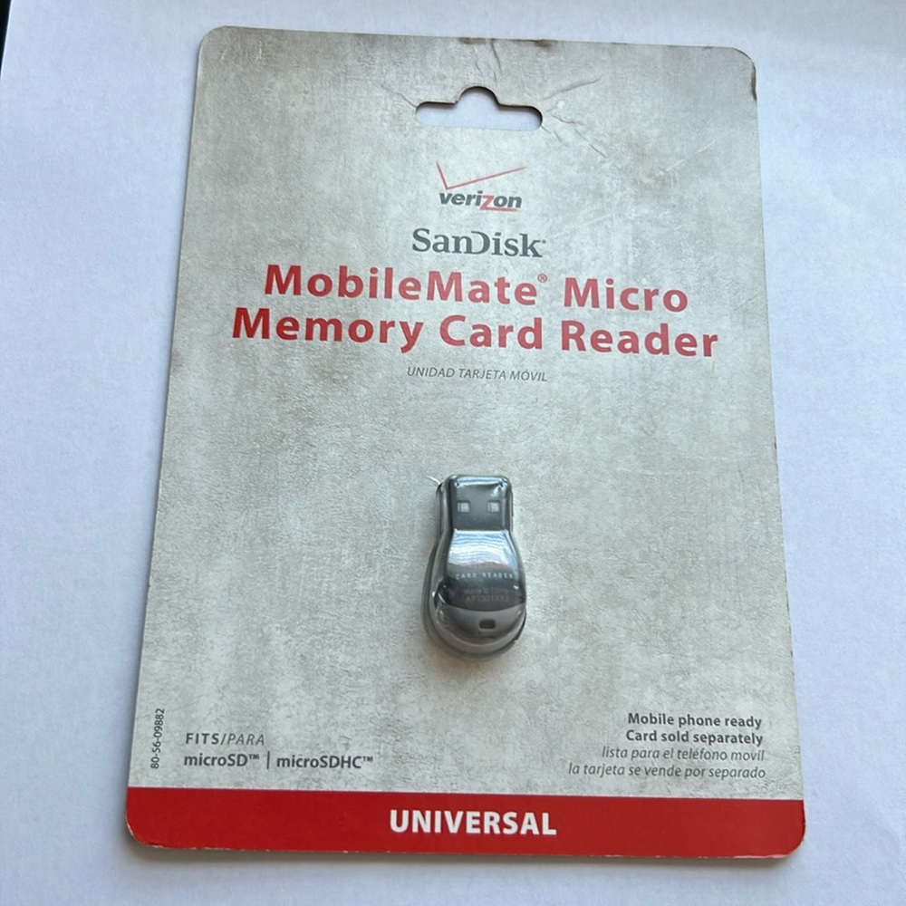 Verizon SanDisk MobileMate Micro Memory Card Reader NEW in PKG Universal